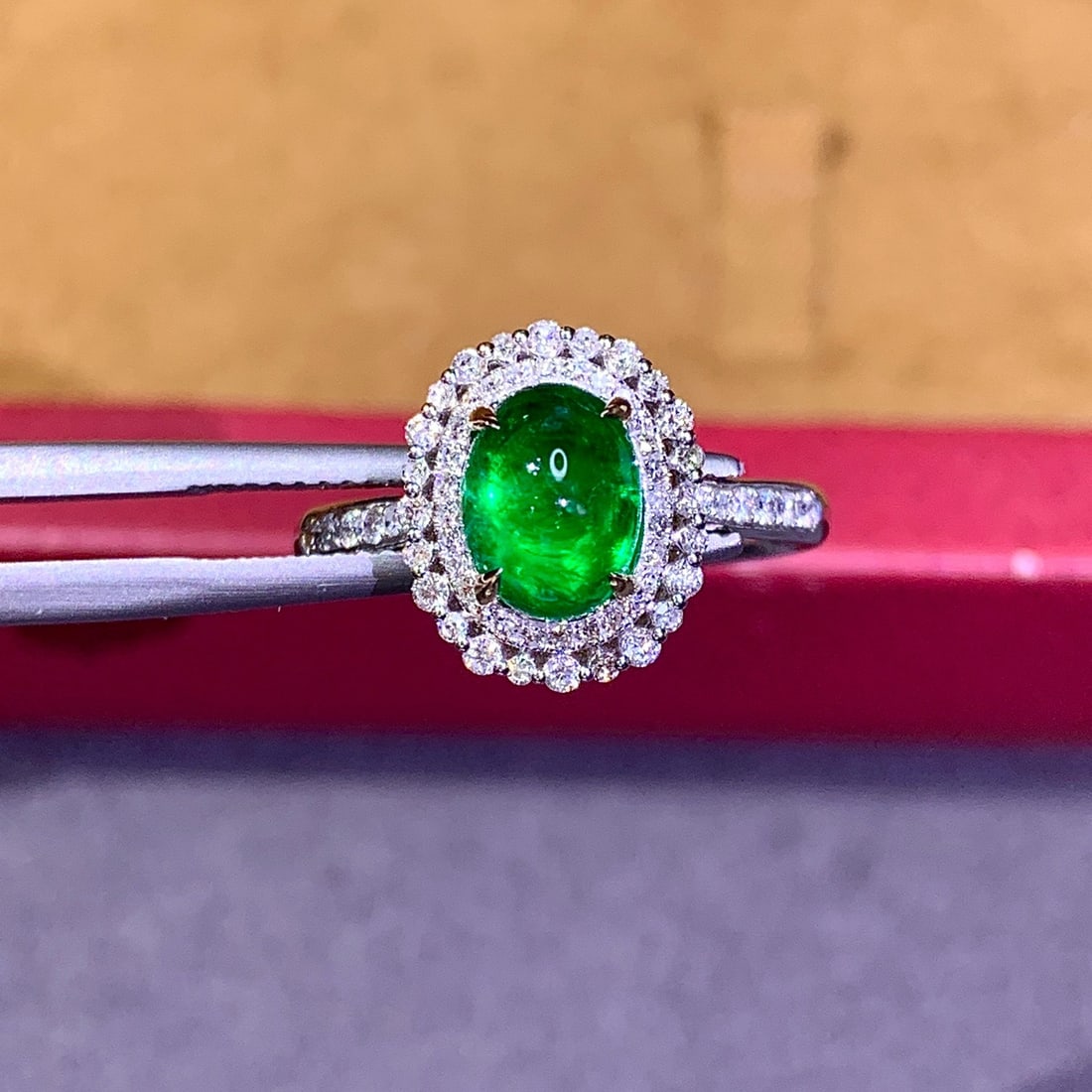 14k Gold 1.95 Ctw Vivid Green Natural Emerald & Diamond Ring - 7