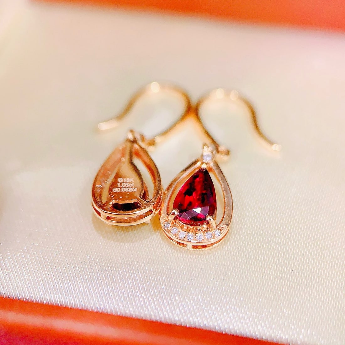 14k Gold 1.31 Ctw Natural Tourmaline & Diamond Earrings - 2