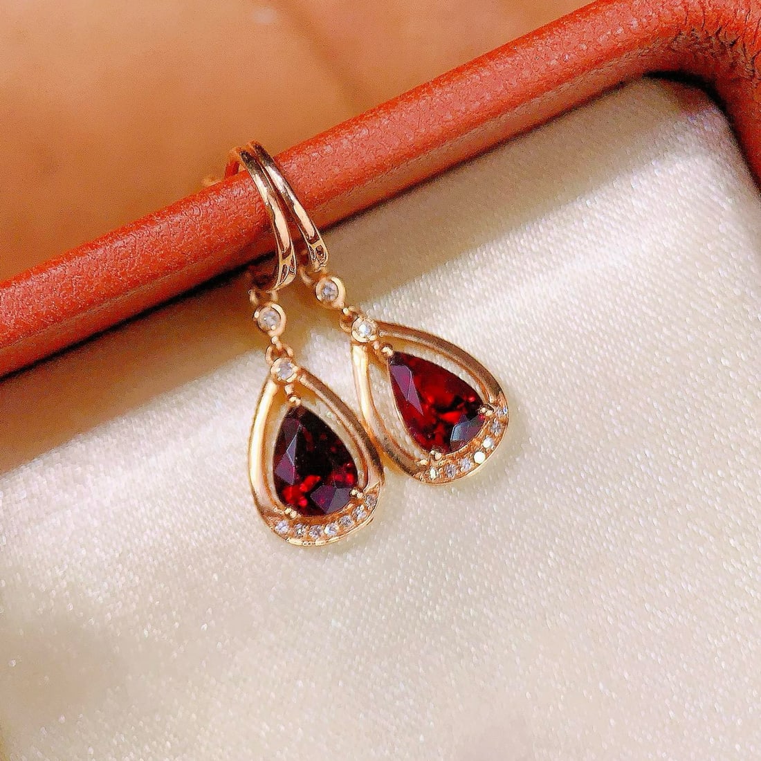 14k Gold 1.31 Ctw Natural Tourmaline & Diamond Earrings - 3