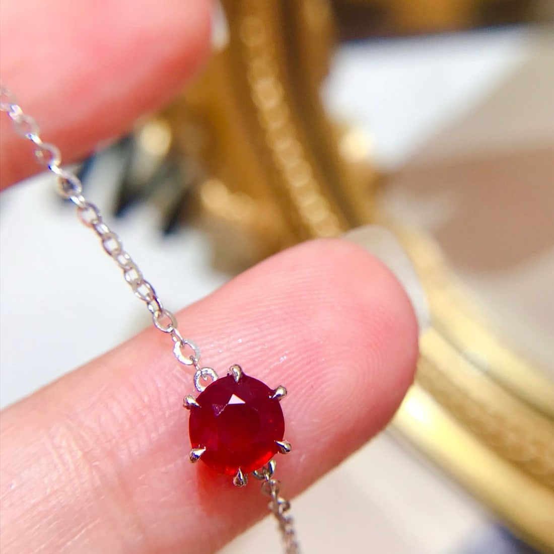 14k Gold 0.7 Ct Natural Ruby Bracelet: Ref:231170211 // gold content:14k gold // main gemstone:ruby // shape:round // carat weight:0. 7ct // color:red // treatment:natural // cut grade:g // Condition: New Low Estimate: 1900.00 High