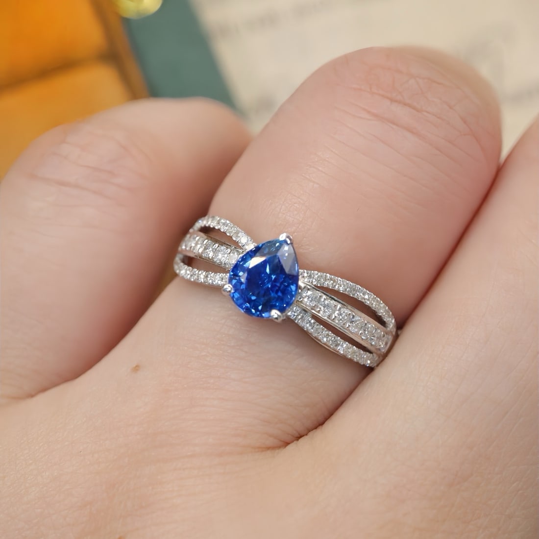 14k Gold 1.34 Ctw Natural Sapphire & Diamond Ring - 5