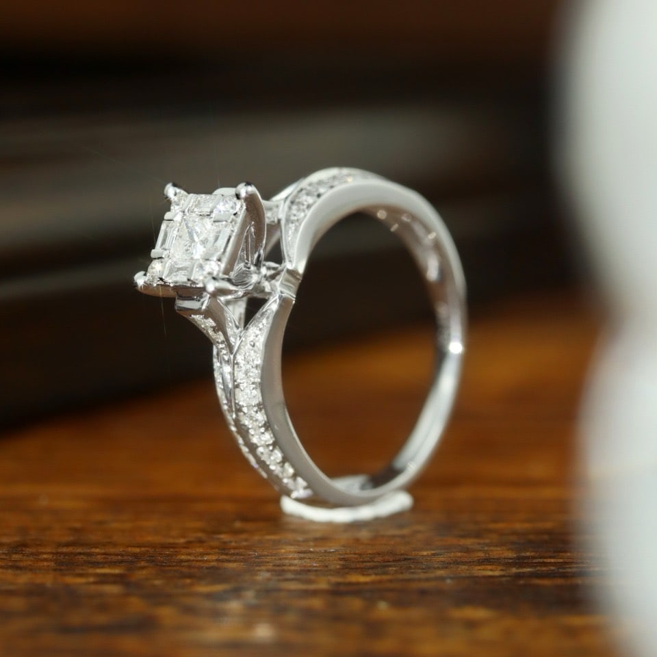 14k Gold 0.50 Ct Natural H Diamond Ring - 2