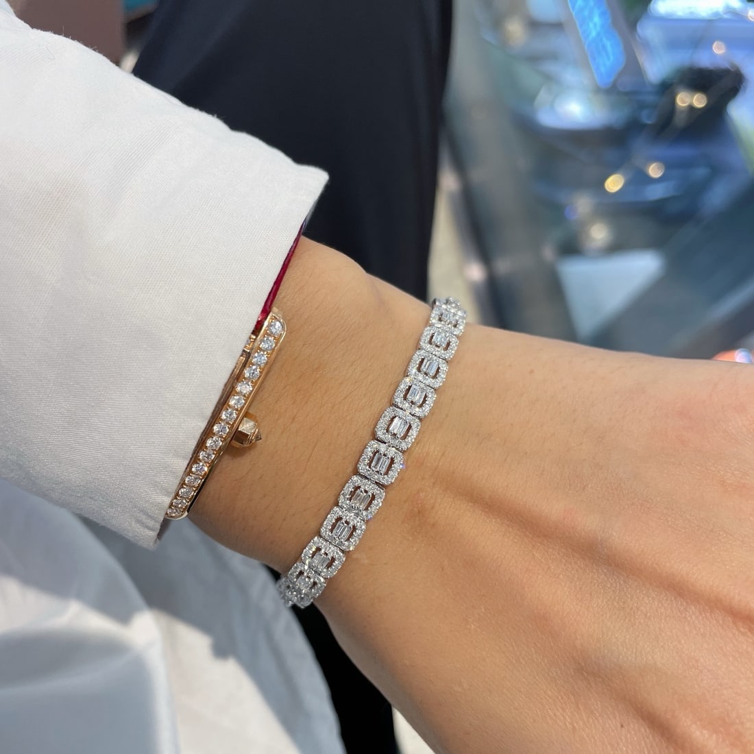 14k Gold 3.5 Ct Natural H Diamond Bracelet - 3