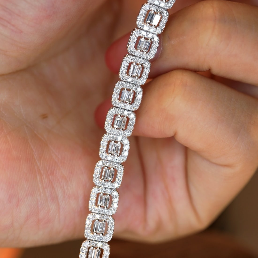 14k Gold 3.5 Ct Natural H Diamond Bracelet - 5