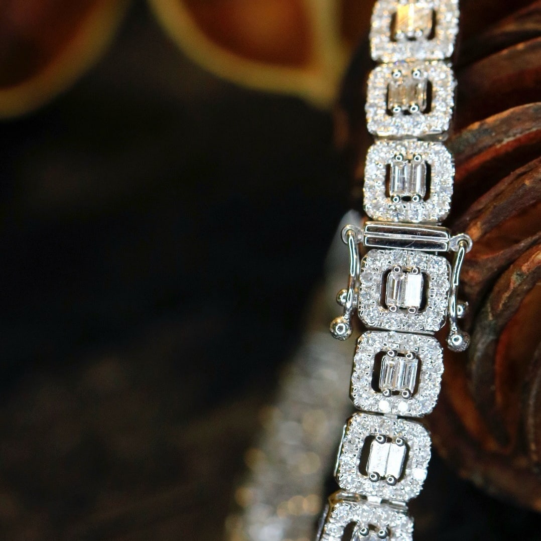 14k Gold 3.5 Ct Natural H Diamond Bracelet - 6