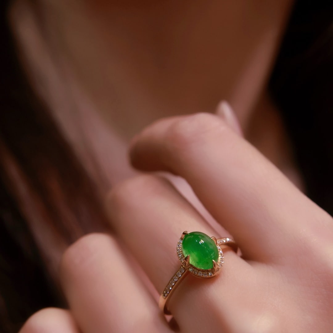 14k Gold 1.5 Ct Natural Emerald & Diamond Ring - 5