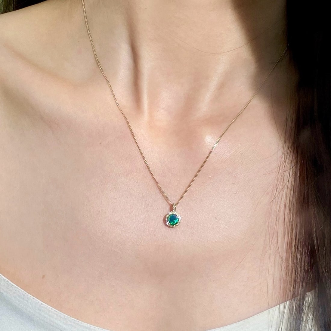 14k Gold 0.43 Ctw Natural Opal & Diamond Pendant( Without Chain ) - 6