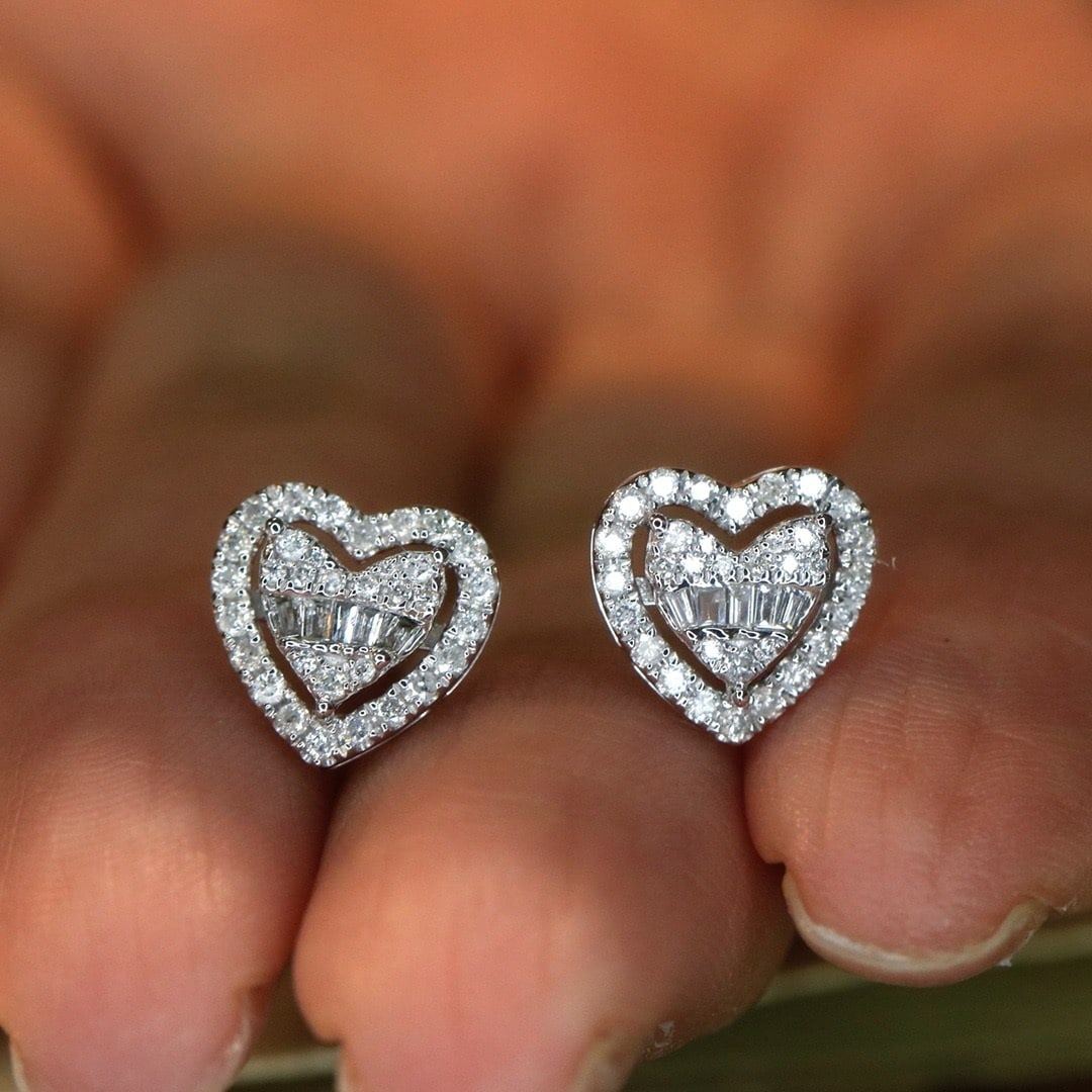 14k Gold 0.5 Ct Natural H Diamond Earrings - 5