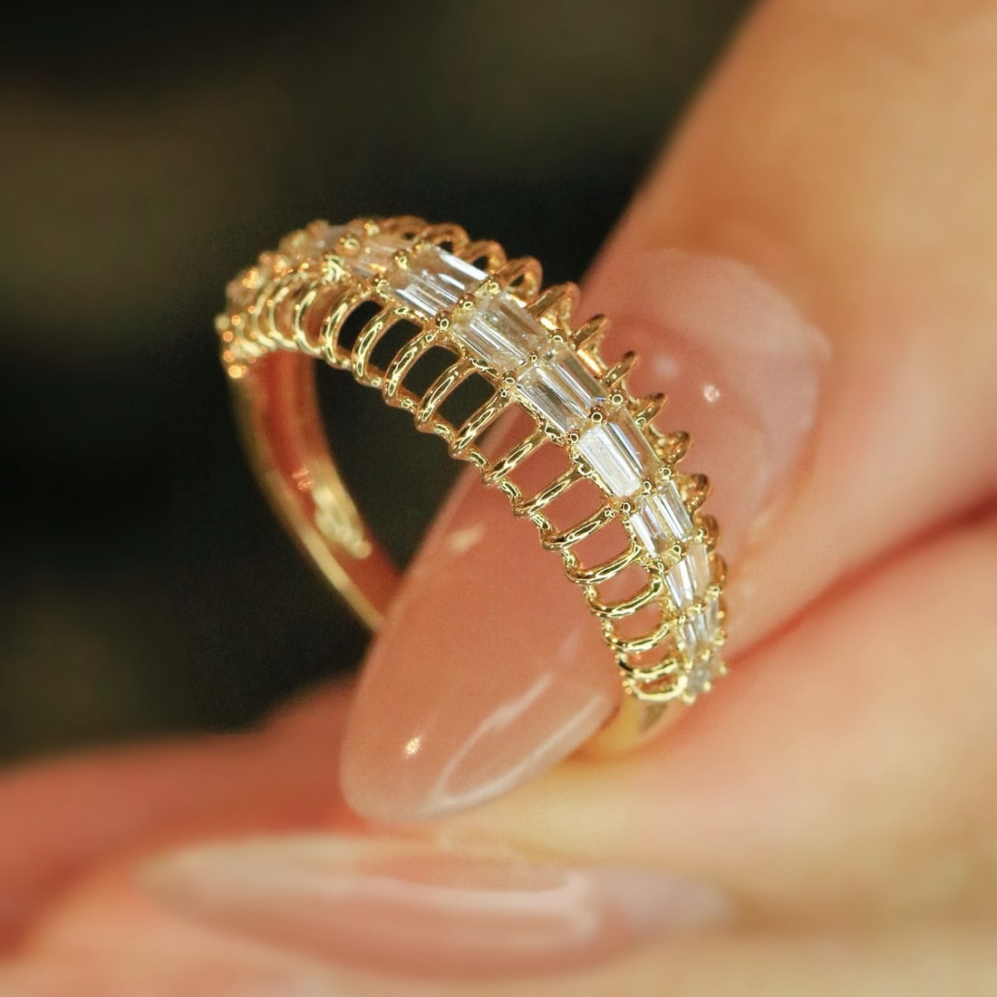 14k Gold 0.4 Ct Natural H Diamond Ring - 2