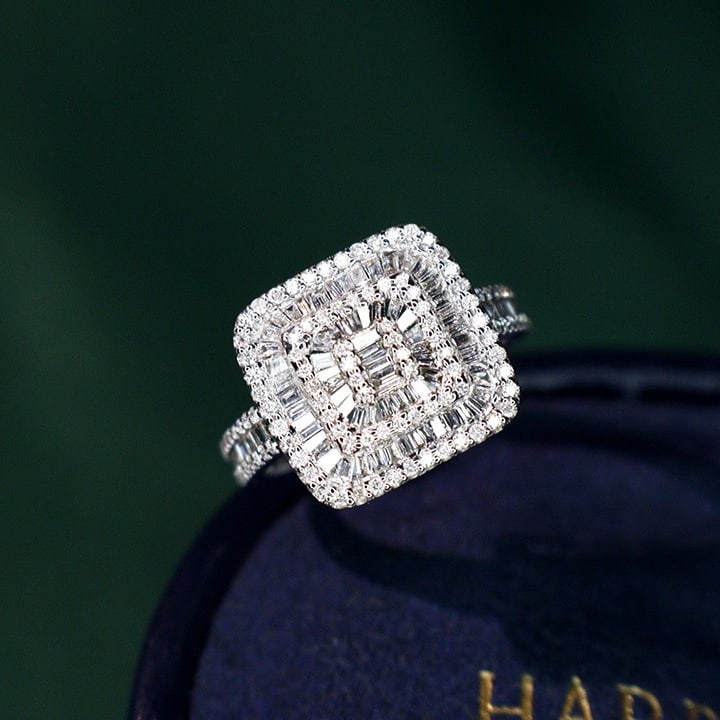 14k Gold 0.85 Ct Natural H Diamond Ring - 4