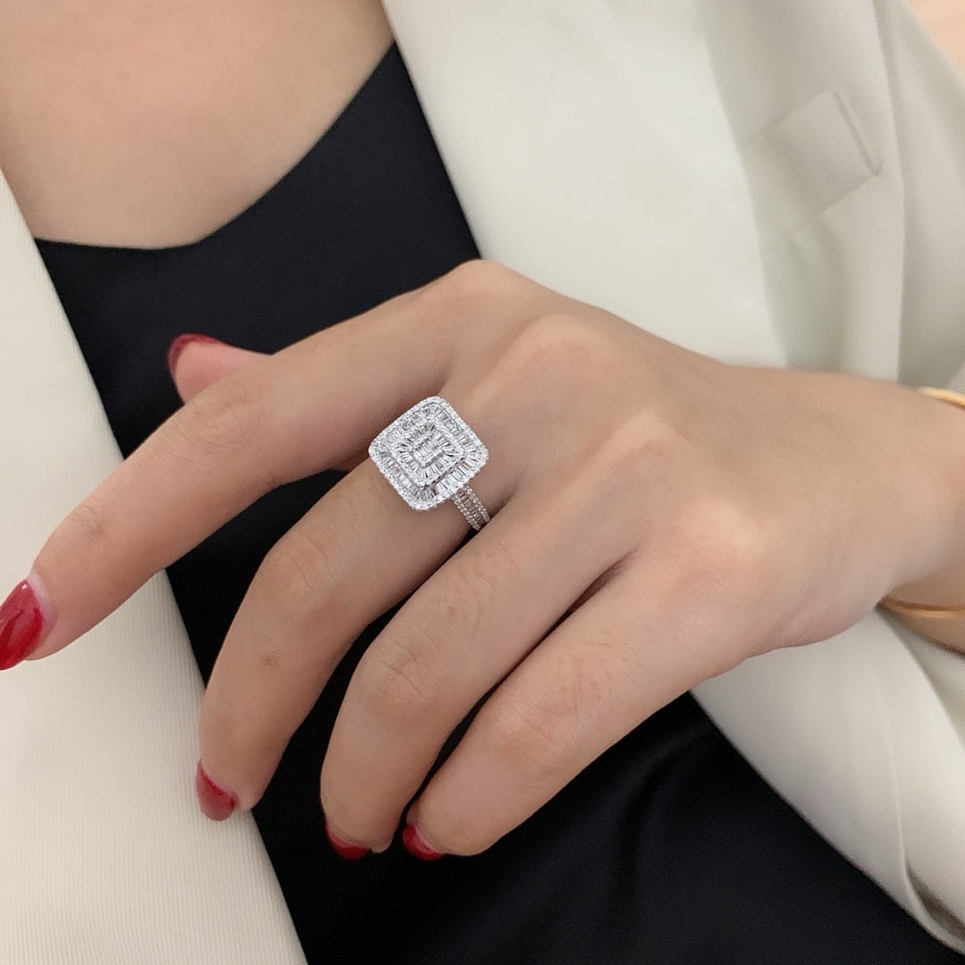 14k Gold 0.85 Ct Natural H Diamond Ring - 8