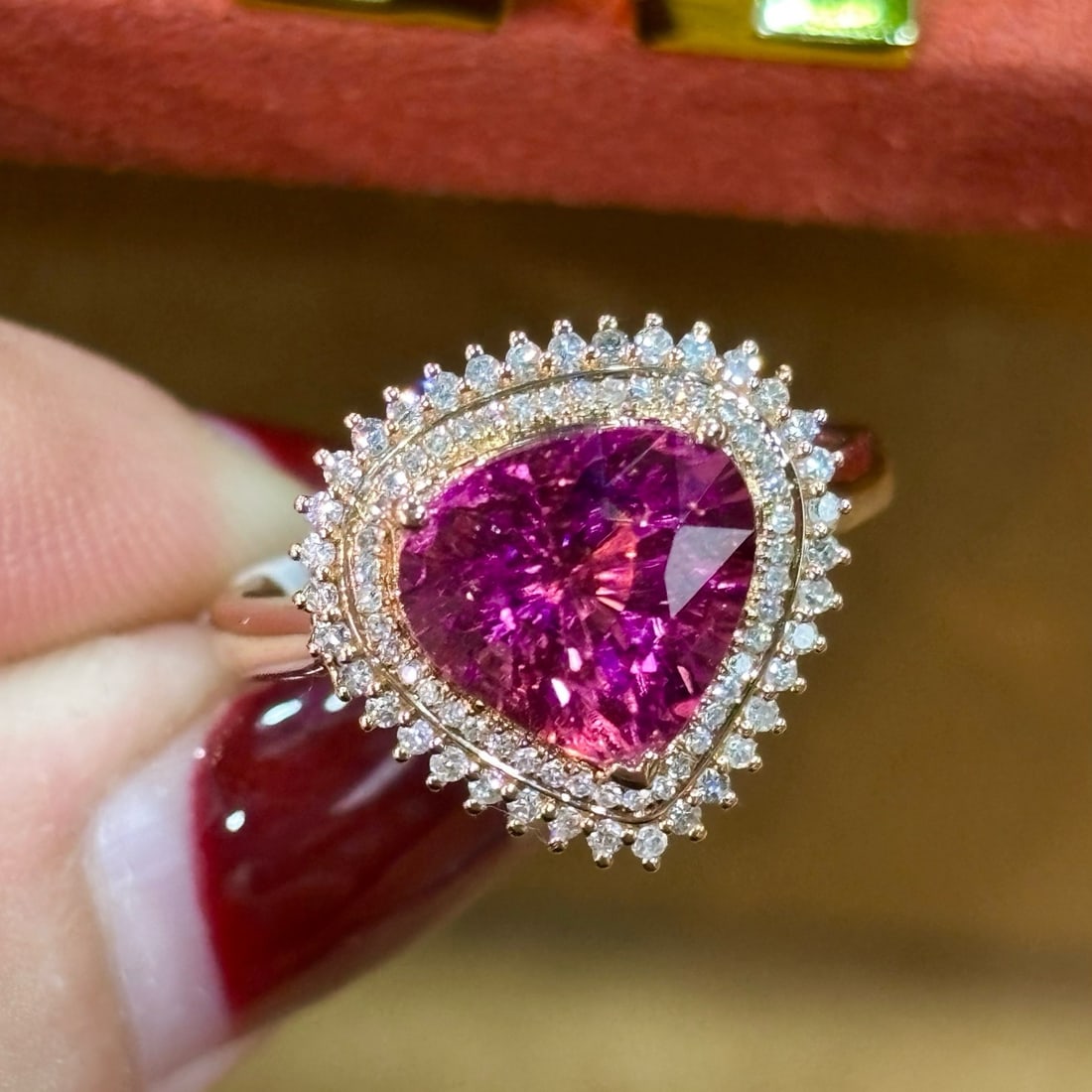 14k Gold 2.75 Ct Natural Tourmaline & Diamond Ring - 3