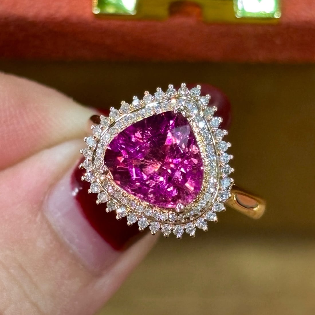 14k Gold 2.75 Ct Natural Tourmaline & Diamond Ring - 5