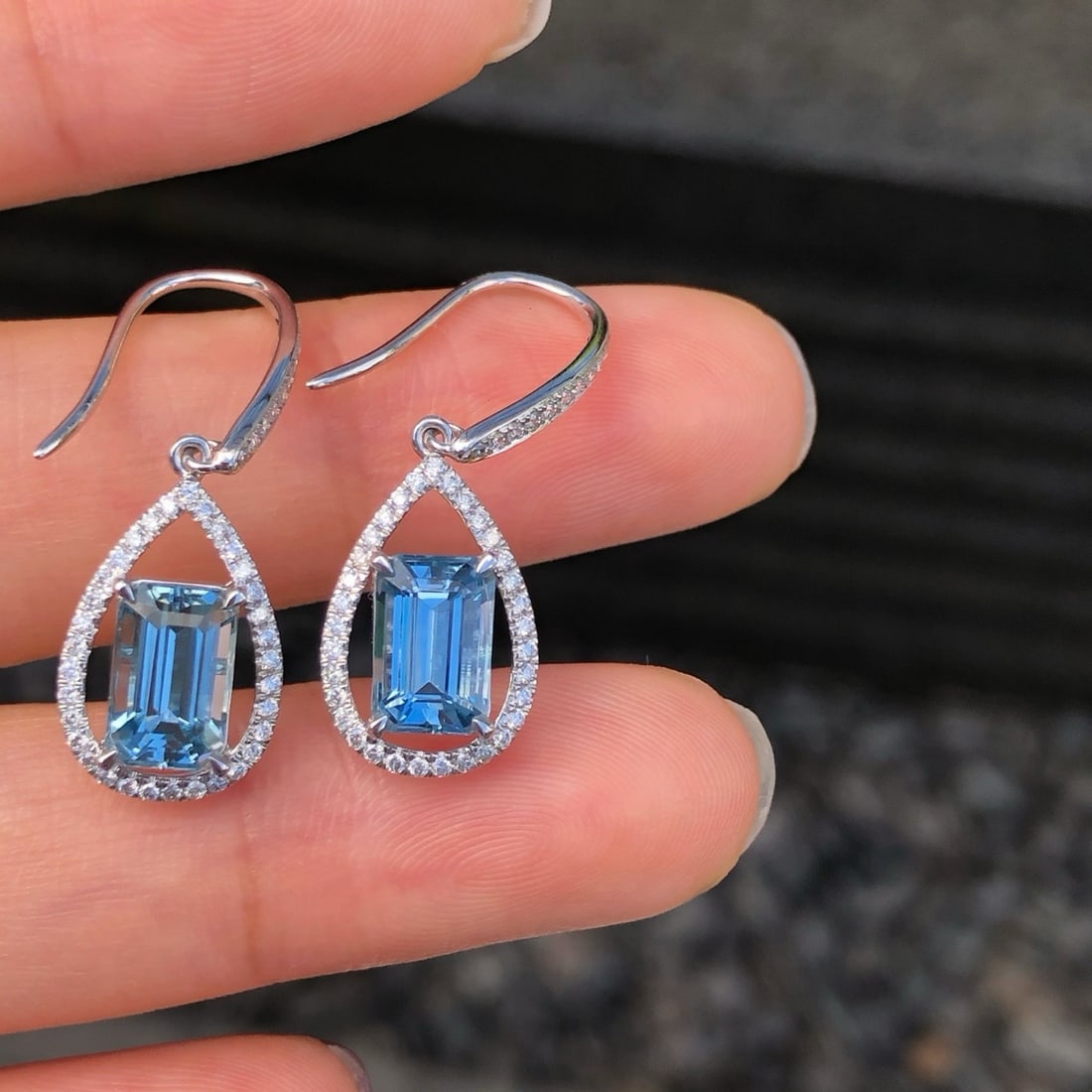14k Gold 4.58 Ctw Natural Aquamarine & Diamond Jewelry Set - 6