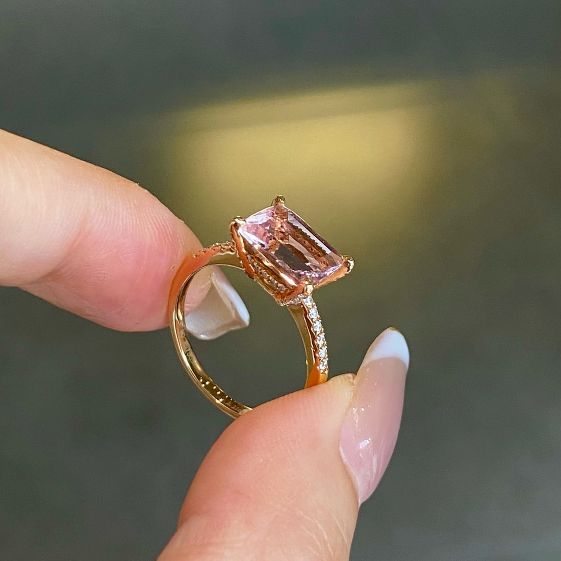 14k Gold 2.47 Ctw Natural Morganite & Diamond Ring - 3