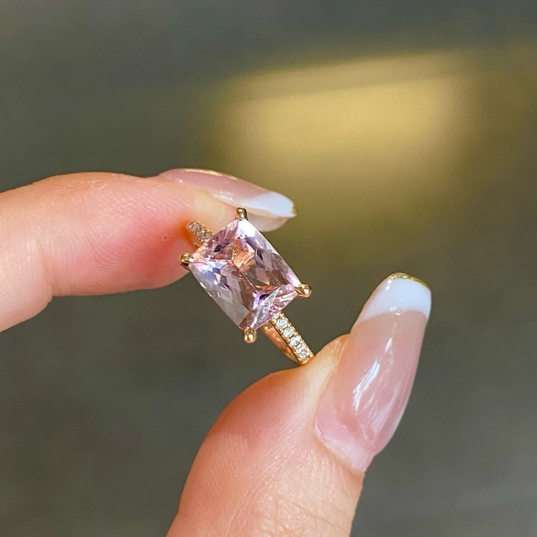 14k Gold 2.47 Ctw Natural Morganite & Diamond Ring - 4
