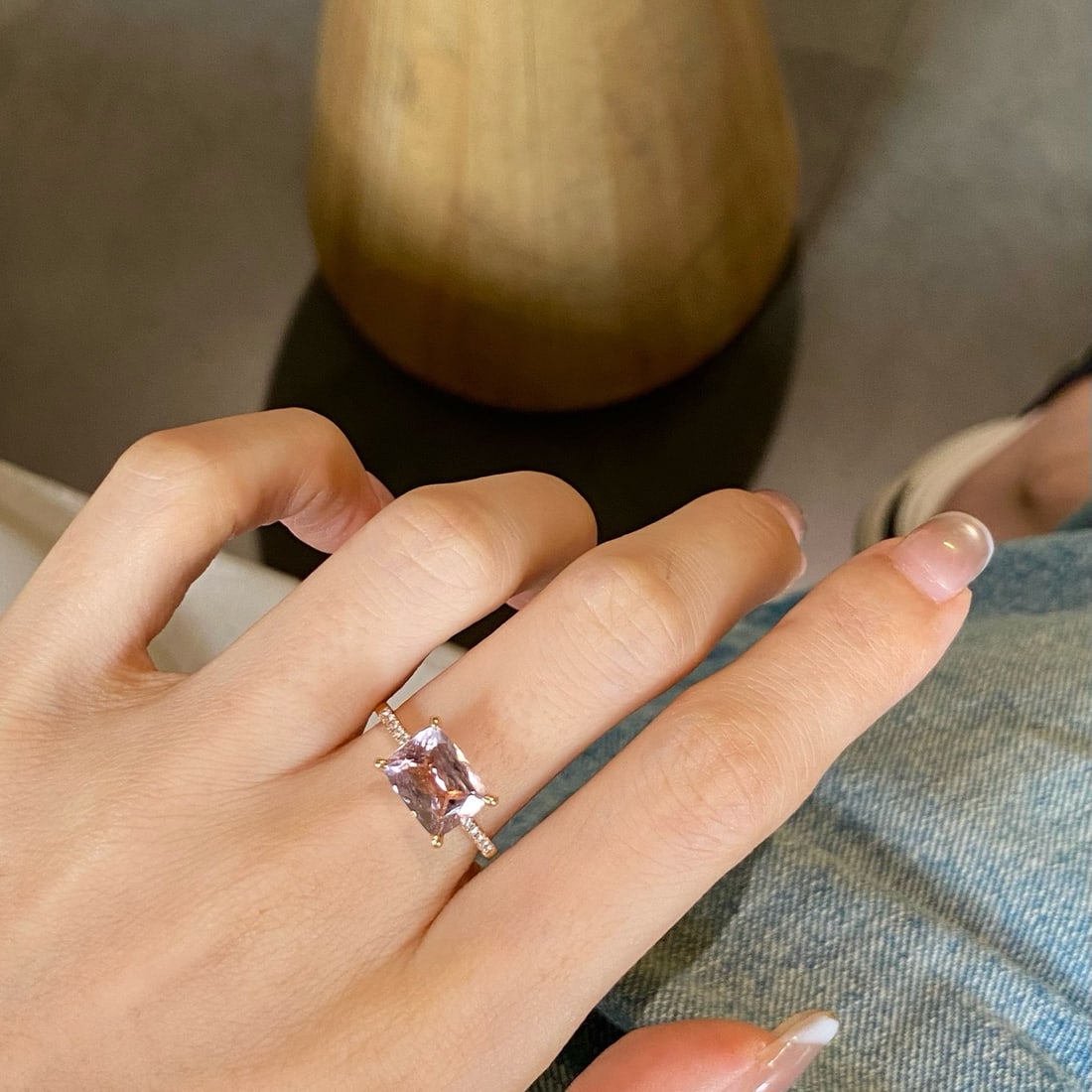 14k Gold 2.47 Ctw Natural Morganite & Diamond Ring - 9