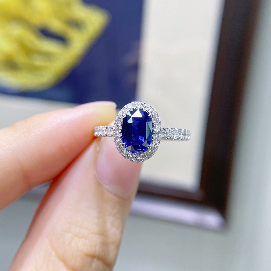 14k Gold 1.60 Ctw Natural Sapphire & Diamond Ring (1 of 4)