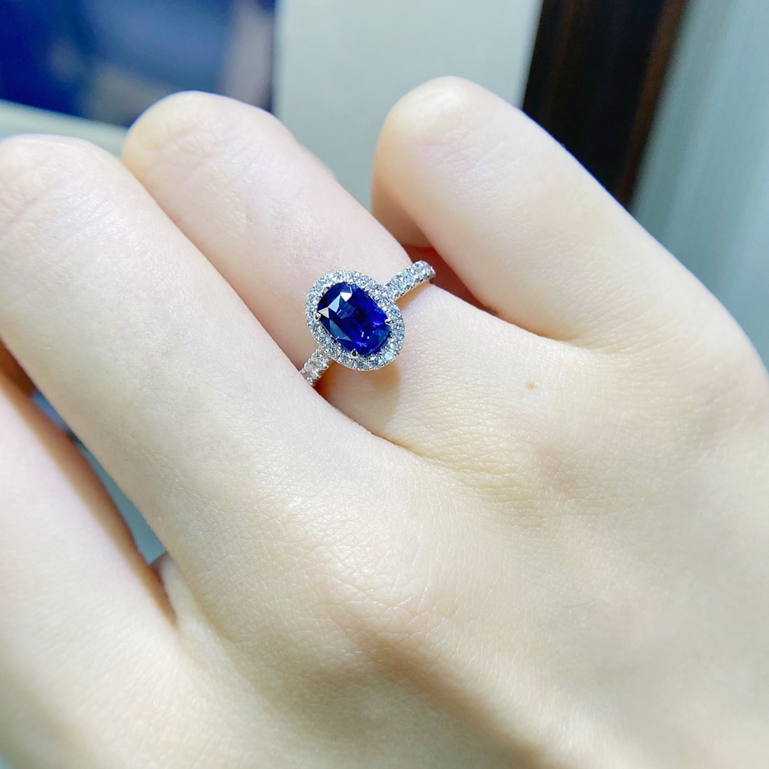 14k Gold 1.60 Ctw Natural Sapphire & Diamond Ring - 3