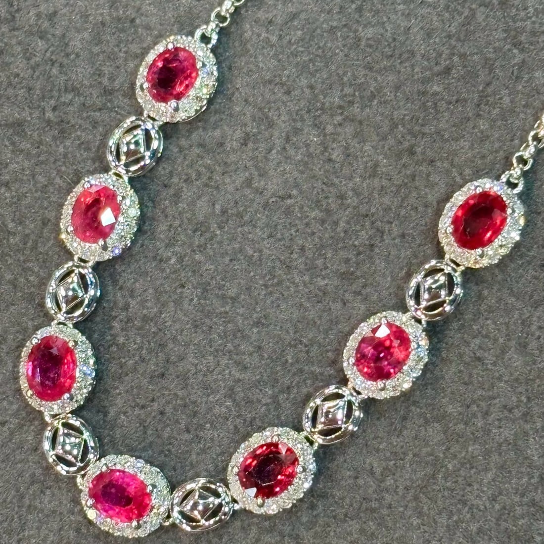 14k Gold 2 Ct Natural Ruby & Diamond Bracelet - 4