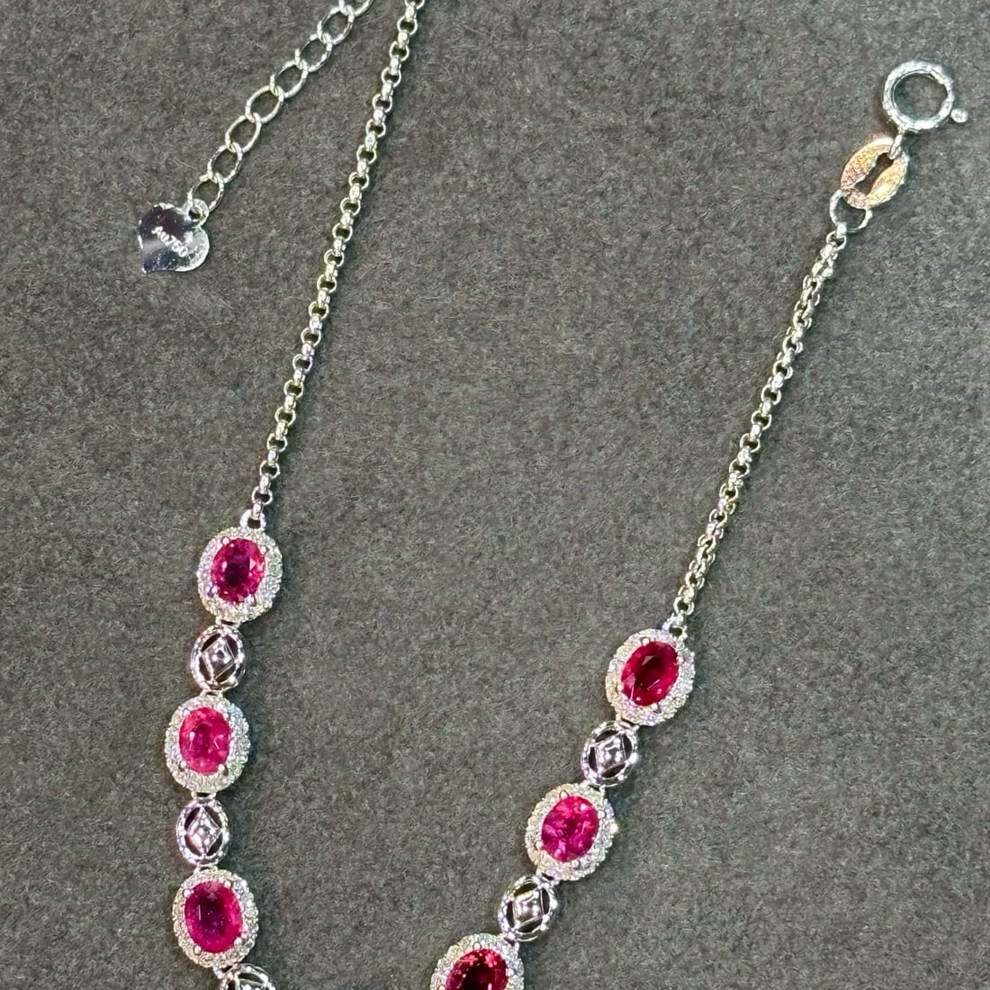 14k Gold 2 Ct Natural Ruby & Diamond Bracelet - 7