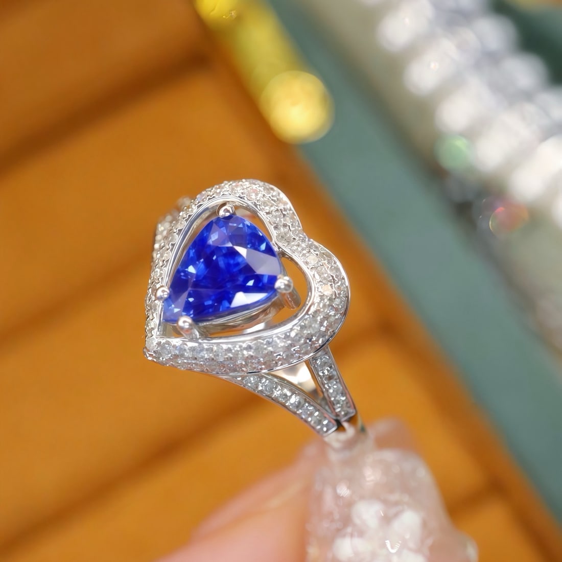 14k Gold 1.67 Ctw Natural Sapphire & Diamond Ring - 2