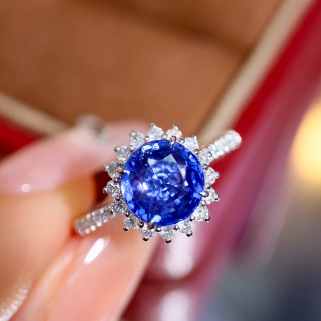 14k Gold 2.44 Ctw Natural Sapphire & Diamond Ring - 3