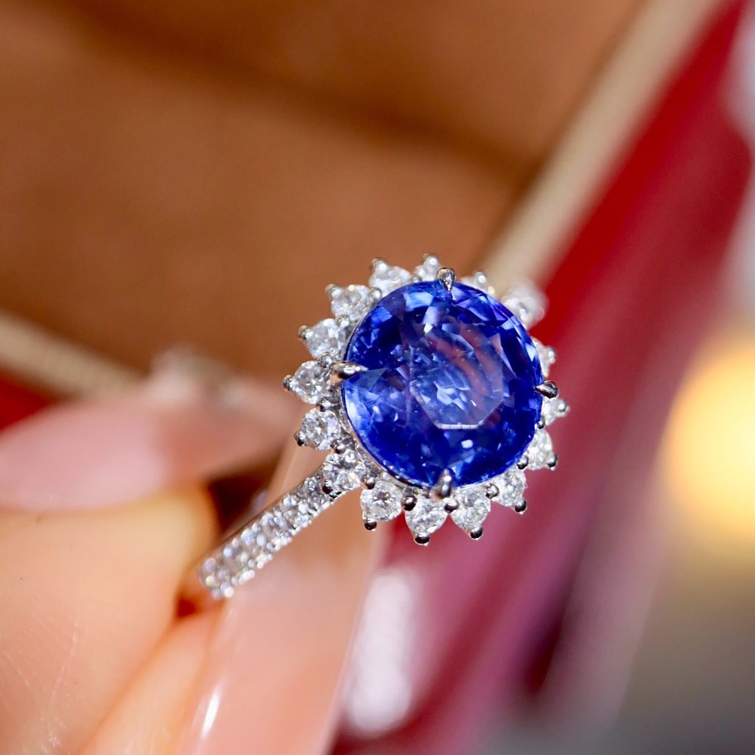 14k Gold 2.44 Ctw Natural Sapphire & Diamond Ring - 4