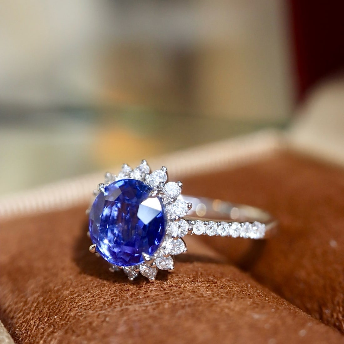 14k Gold 2.44 Ctw Natural Sapphire & Diamond Ring - 7