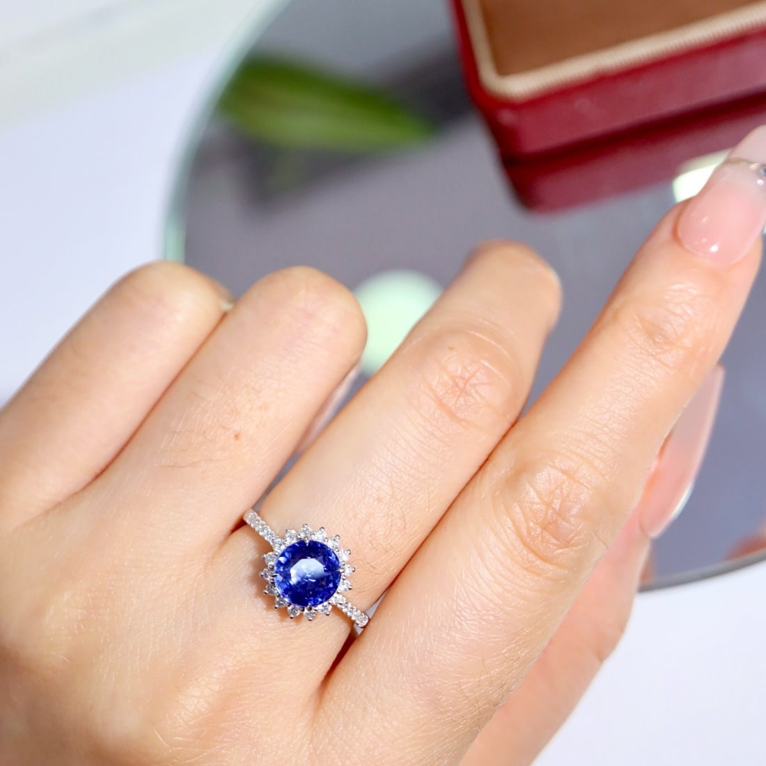 14k Gold 2.44 Ctw Natural Sapphire & Diamond Ring - 8