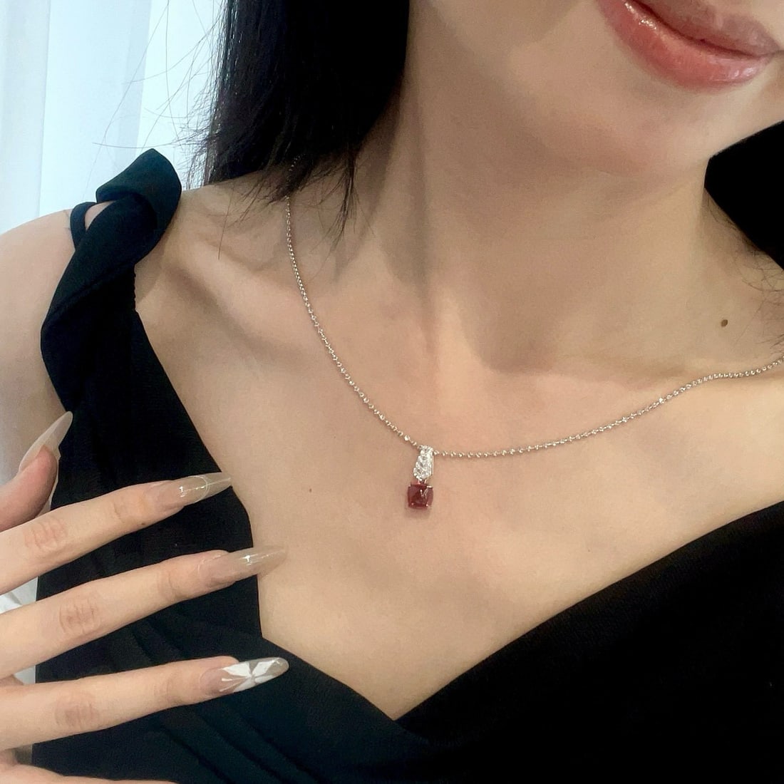 14k Gold 2.3 Ct Natural Tourmaline & Diamond Pendant( Without Chain ) - 5