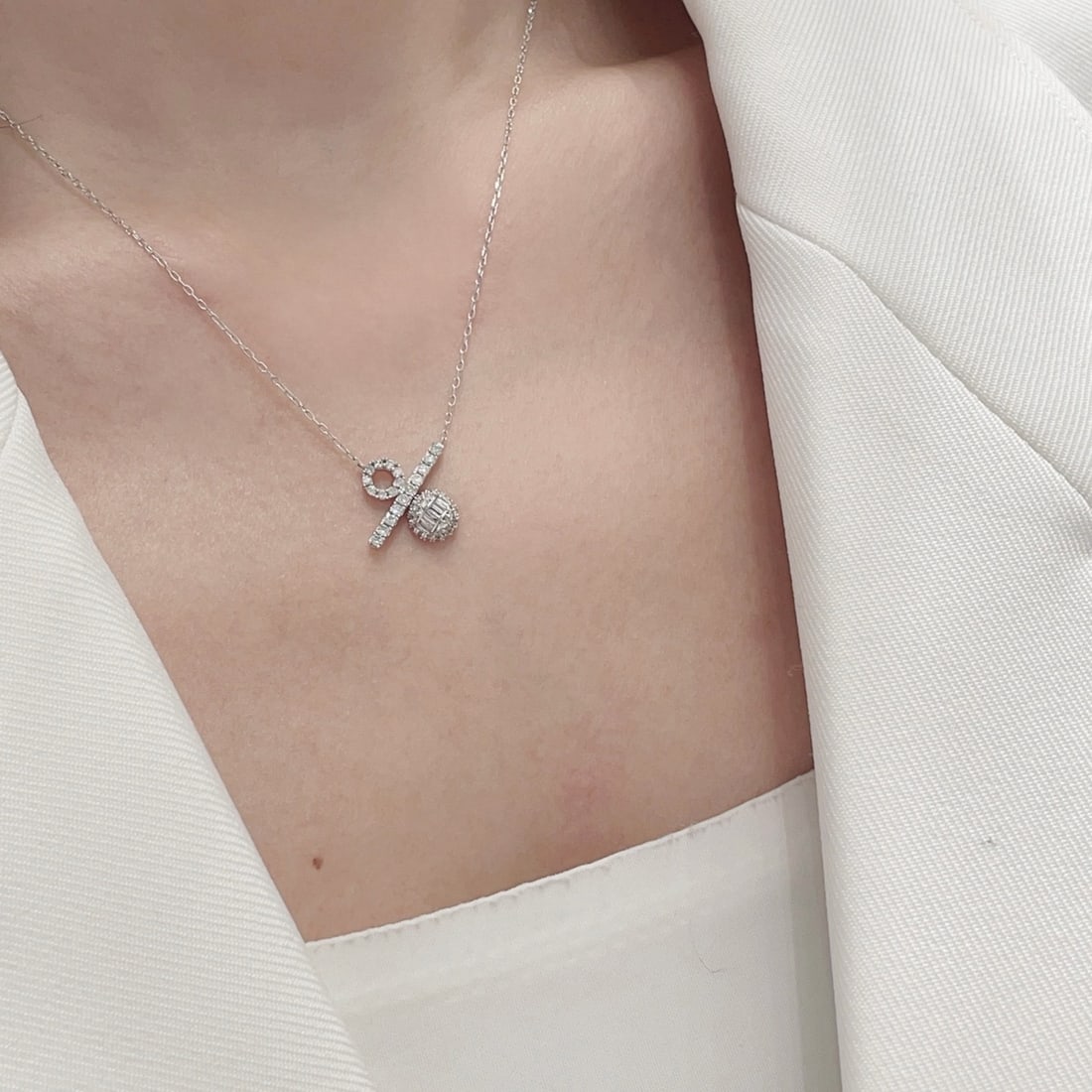 14k Gold 0.5 Ct Natural H Diamond Necklace - 3
