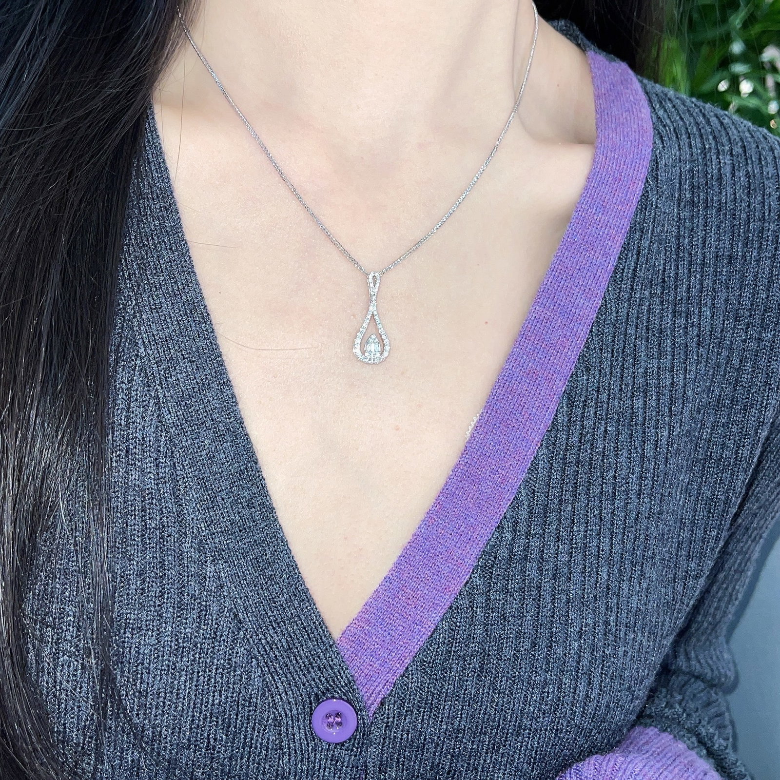 14k Gold 0.5 Ct Natural H Diamond Pendant( Without Chain ) - 4