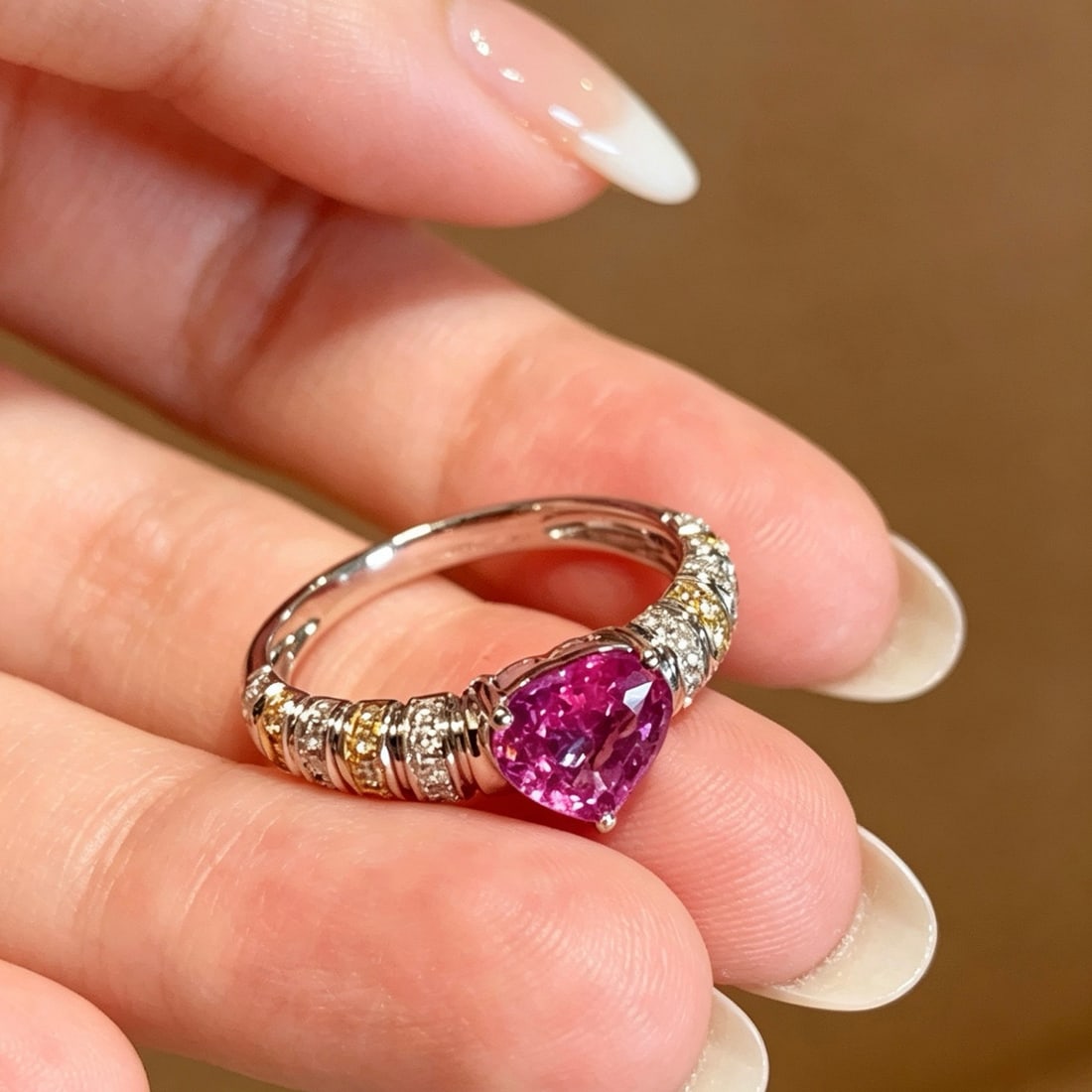 14k Gold 1 Ct Natural Sapphire & Diamond Ring - 5