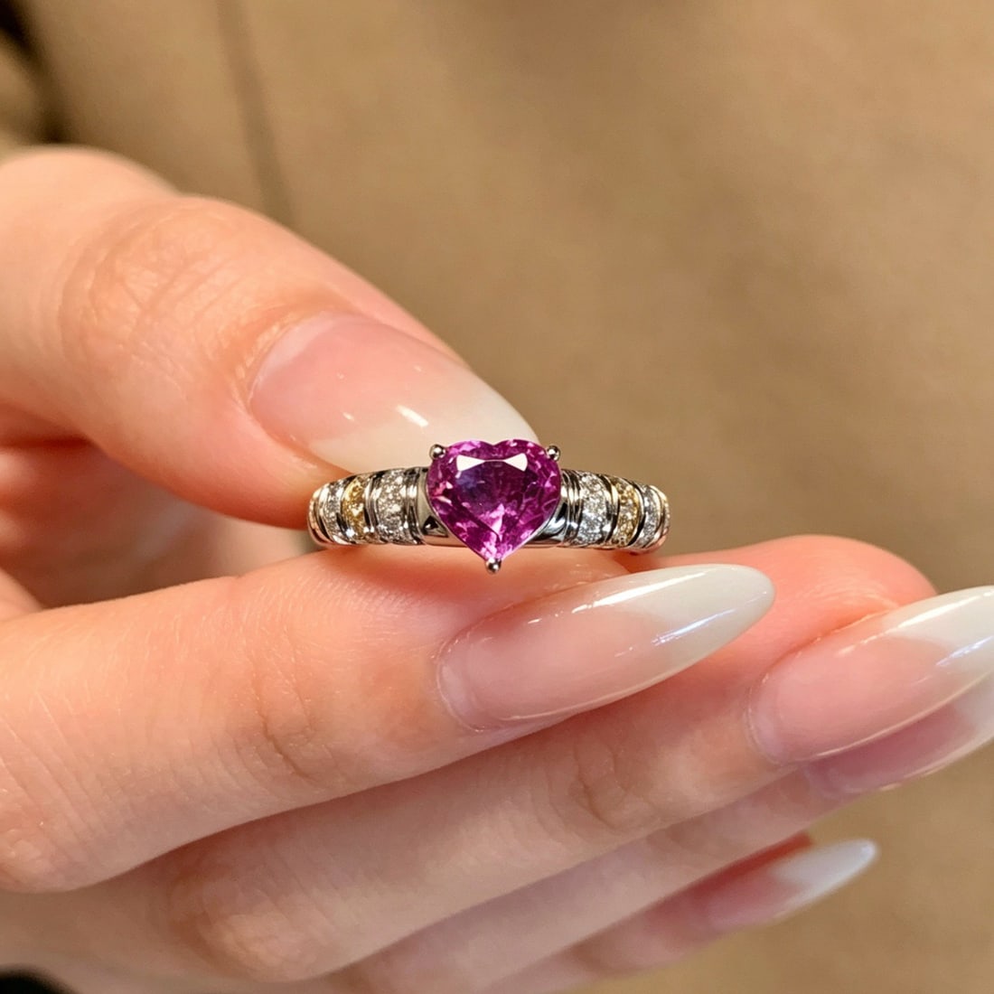 14k Gold 1 Ct Natural Sapphire & Diamond Ring - 6