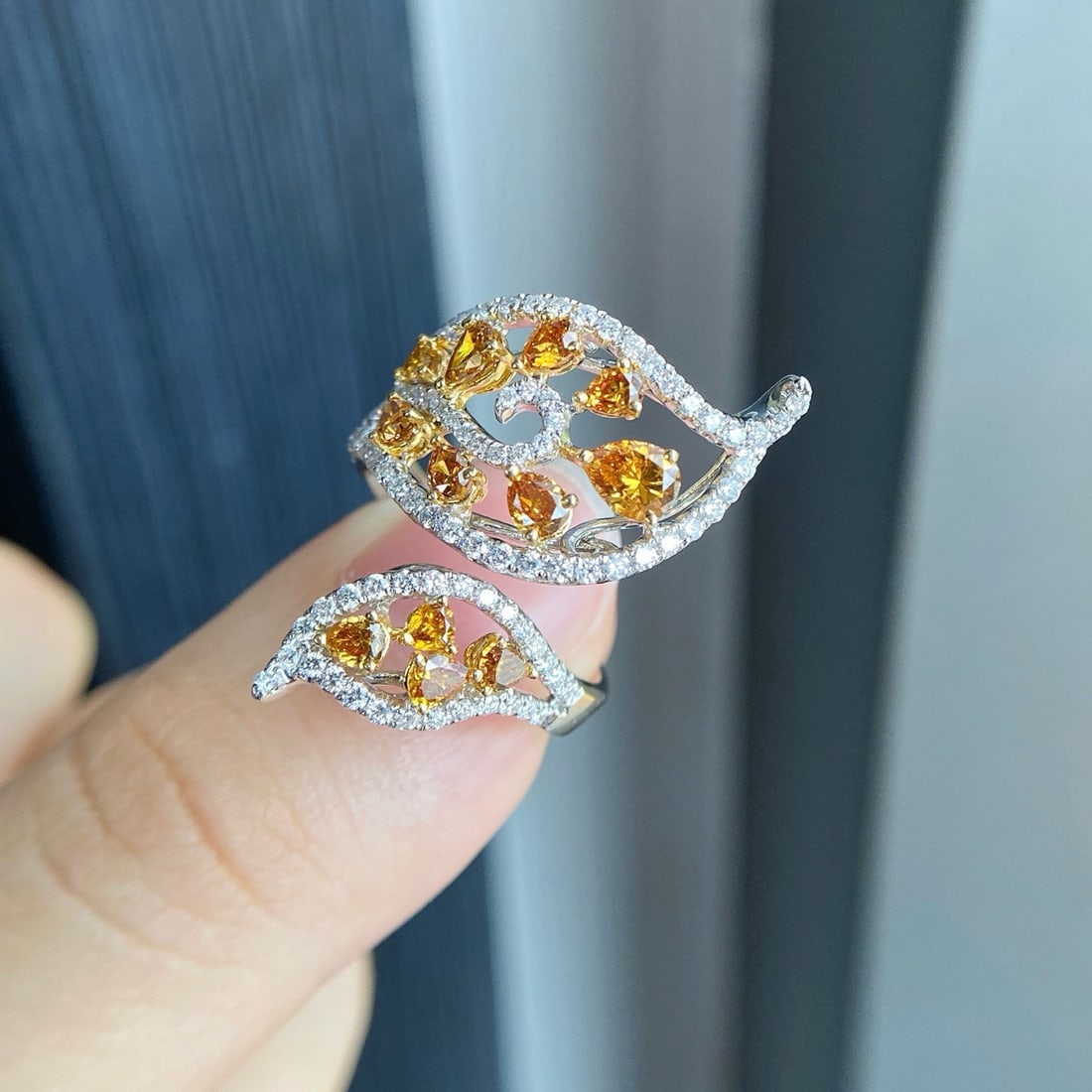 14k Gold 2.20 Ctw Natural Yellow Diamond & Diamond Ring - 3
