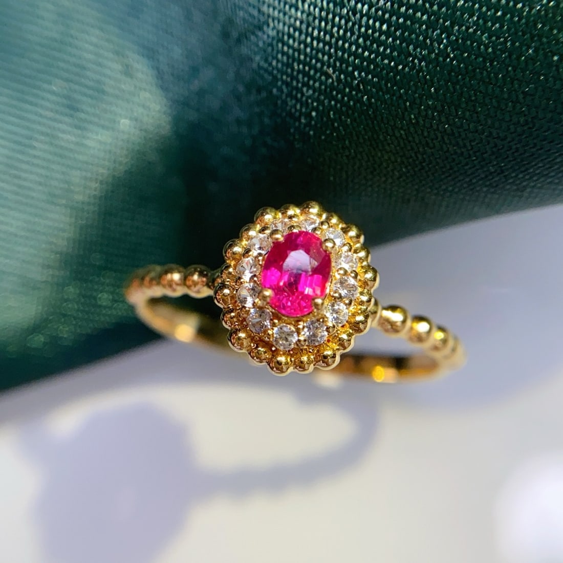 14k Gold 0.55 Ct Natural Ruby & Sapphire Ring - 3