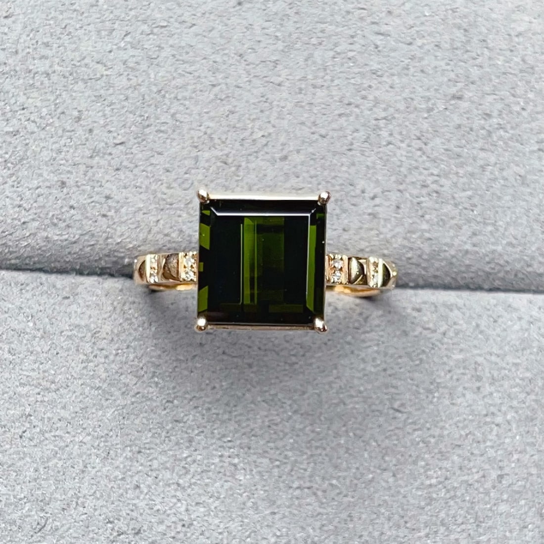 14k Gold 3.88 Ctw Natural Tourmaline & Diamond Ring - 4