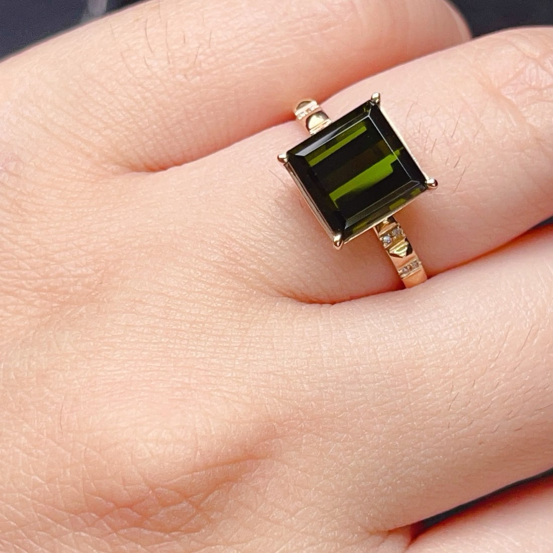 14k Gold 3.88 Ctw Natural Tourmaline & Diamond Ring - 5