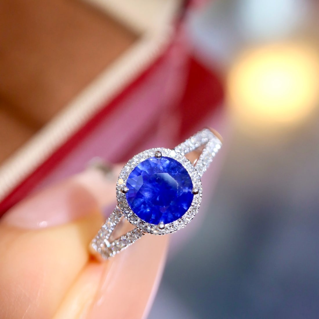 14k Gold 1.92 Ctw Natural Sapphire & Diamond Ring - 3