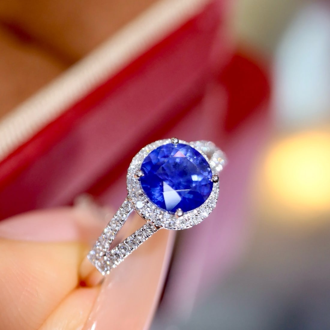 14k Gold 1.92 Ctw Natural Sapphire & Diamond Ring - 4