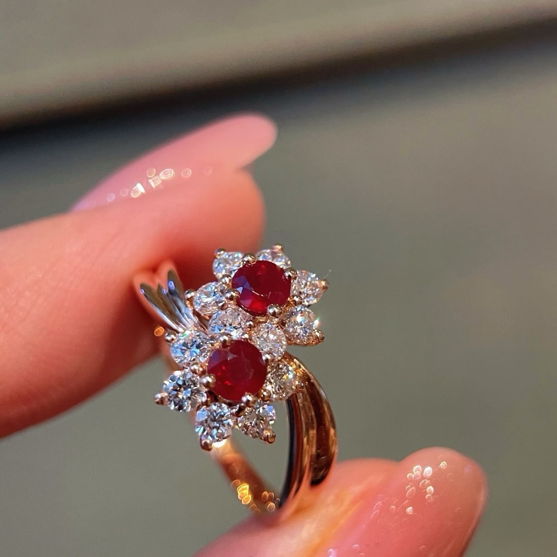 14k Gold 1.17 Ctw Vivid Red Natural Ruby & Diamond Ring - 3