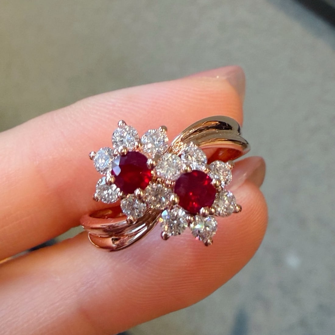 14k Gold 1.17 Ctw Vivid Red Natural Ruby & Diamond Ring - 4