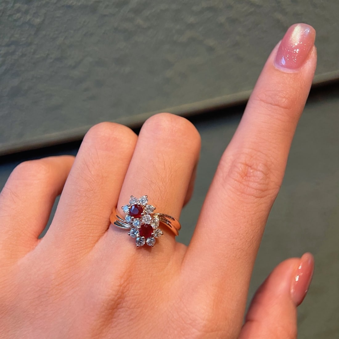 14k Gold 1.17 Ctw Vivid Red Natural Ruby & Diamond Ring - 5