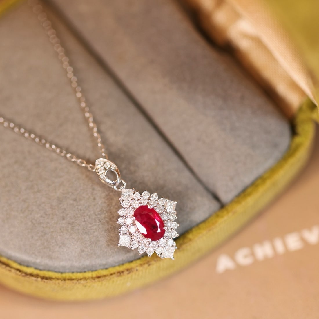 14k Gold 1.04 Ctw Vivid Red Natural Ruby & Diamond Pendant( Without Chain ) - 4