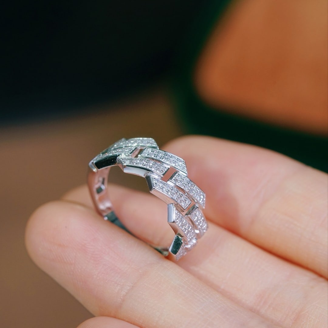 14k Gold 0.40 Ct Natural H Diamond Ring - 3