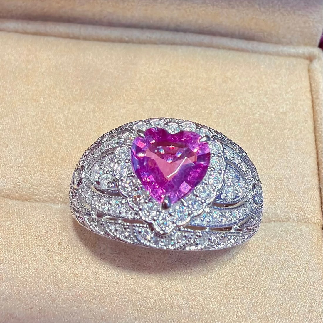 14k Gold 2.22 Ctw Natural Sapphire & Diamond Ring - 3