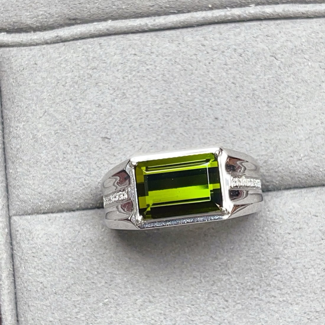 14k Gold 4.19 Ctw Natural Tourmaline & Diamond & Men¡¯s Ring - 4