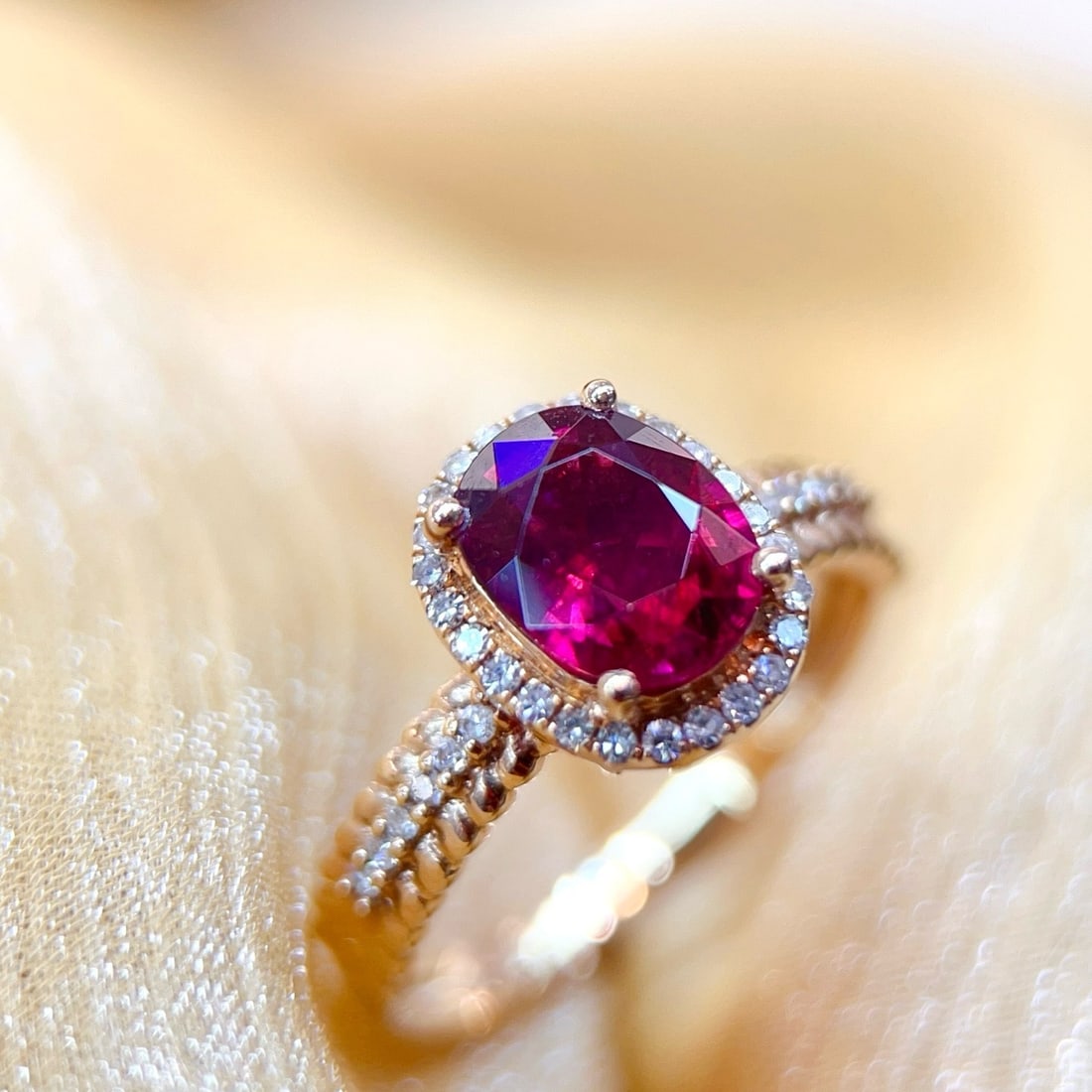 14k Gold 1.73 Ctw Natural Tourmaline & Diamond Ring - 4