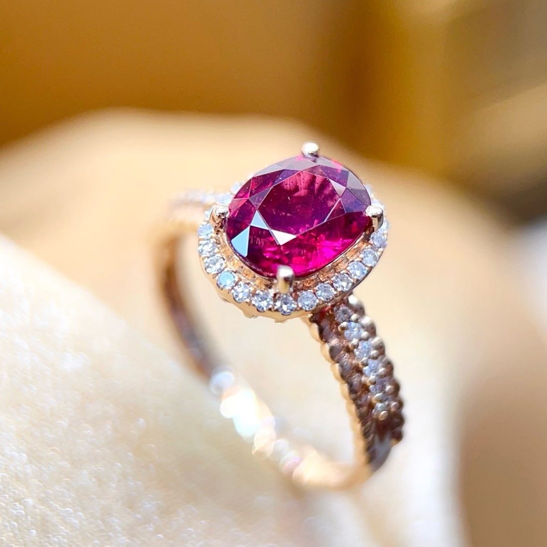 14k Gold 1.73 Ctw Natural Tourmaline & Diamond Ring - 5